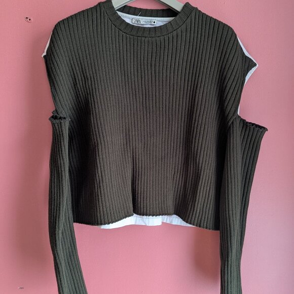 Zara Sweaters - Long sleeve cut out Shirt